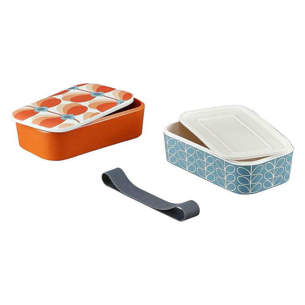 Orla Kiely Bamboo Two Tier Lunch Box Butterfly Stem Bubble Lunch