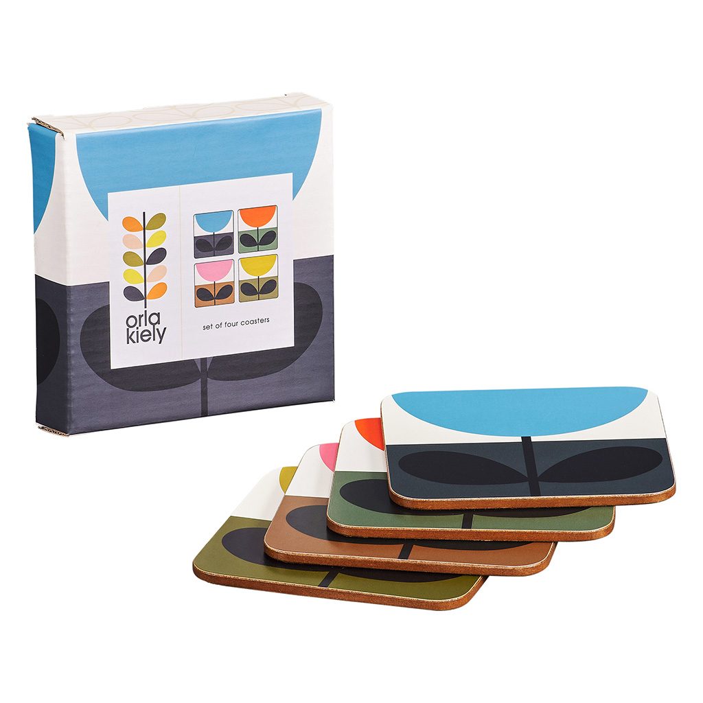Orla Kiely Set of 4 Coasters Sunflower Multi Placemats & Coasters