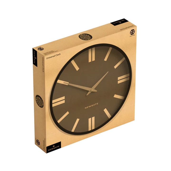 Newgate Plaza Wall Clock in Matt Black At Portmeirion Online