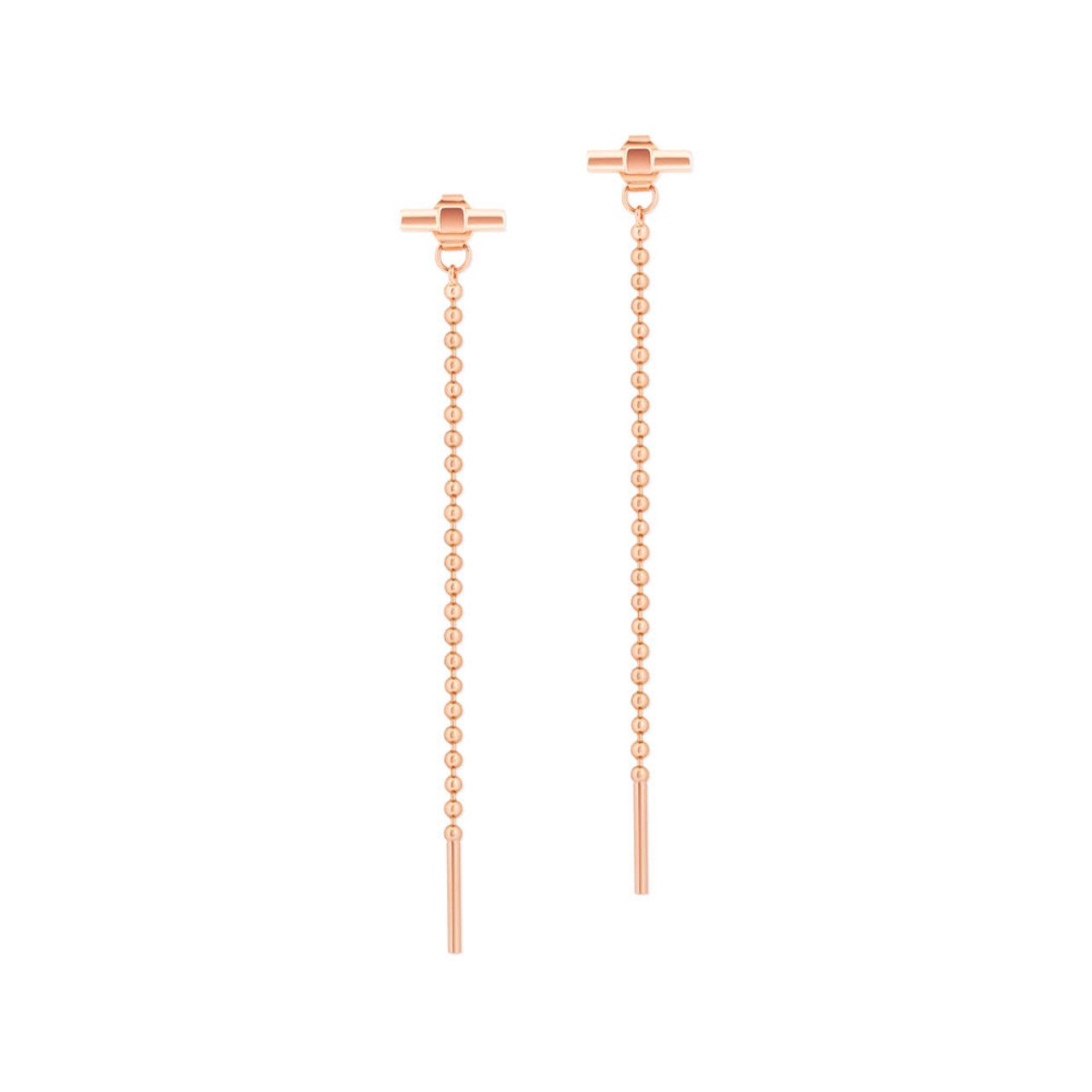 Tipperary Crystal TBar Ball Chain Earrings Rose Gold At Portmeirion