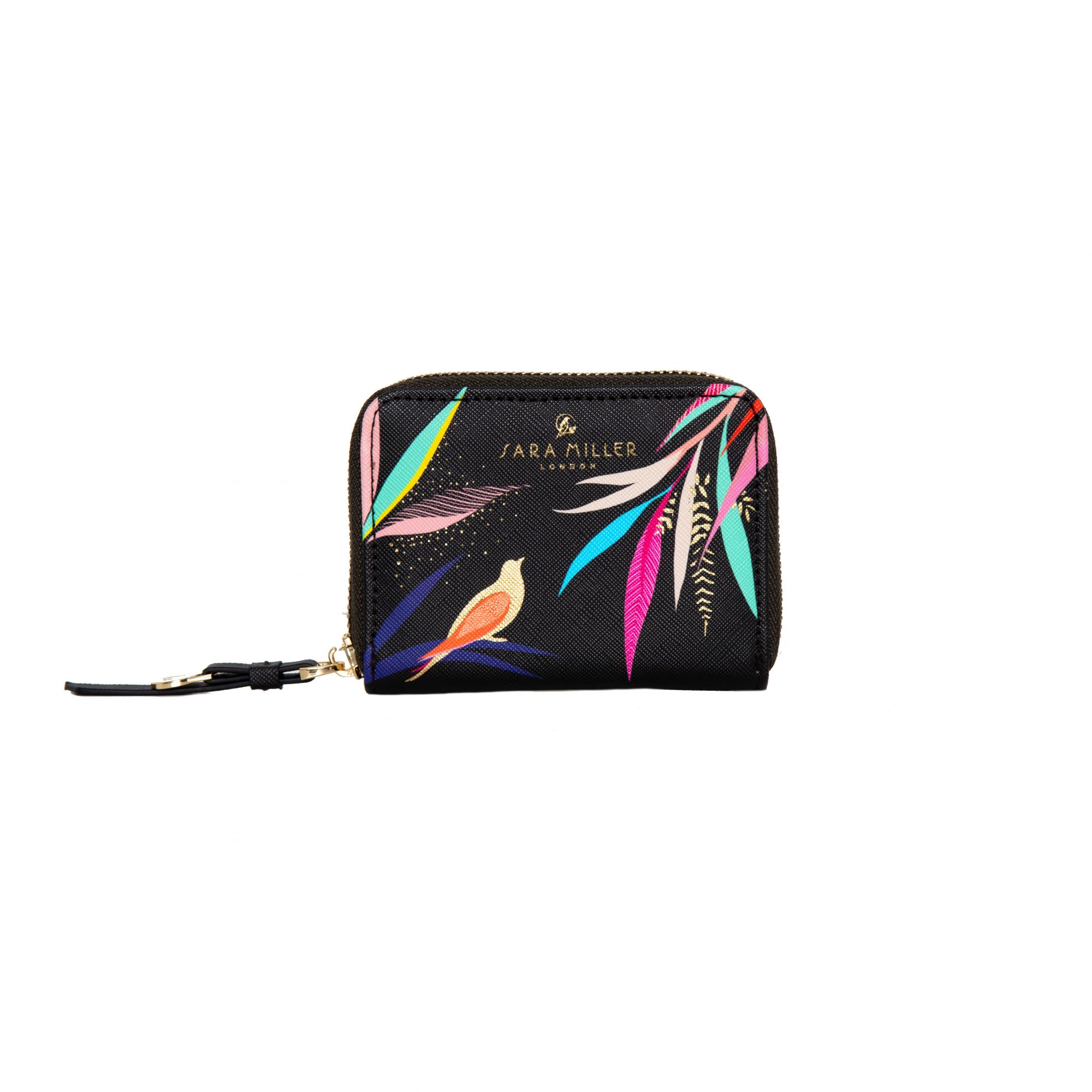 Sara Miller Black Bamboo Small Zip Purse | At Portmeirion