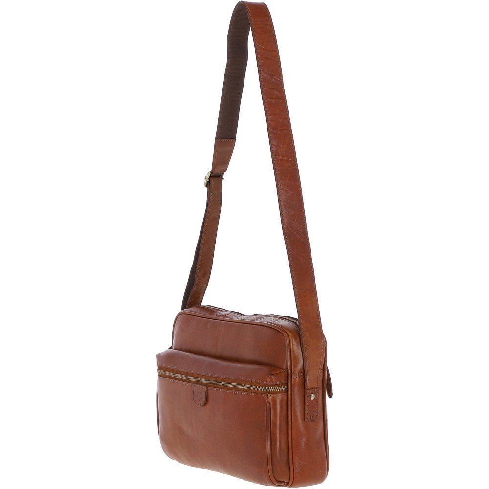 Ashwood - Cuir Véritable - Sac Gibecière/Messenger/Besace/Sac Bandoulière A4-8353 - Marron