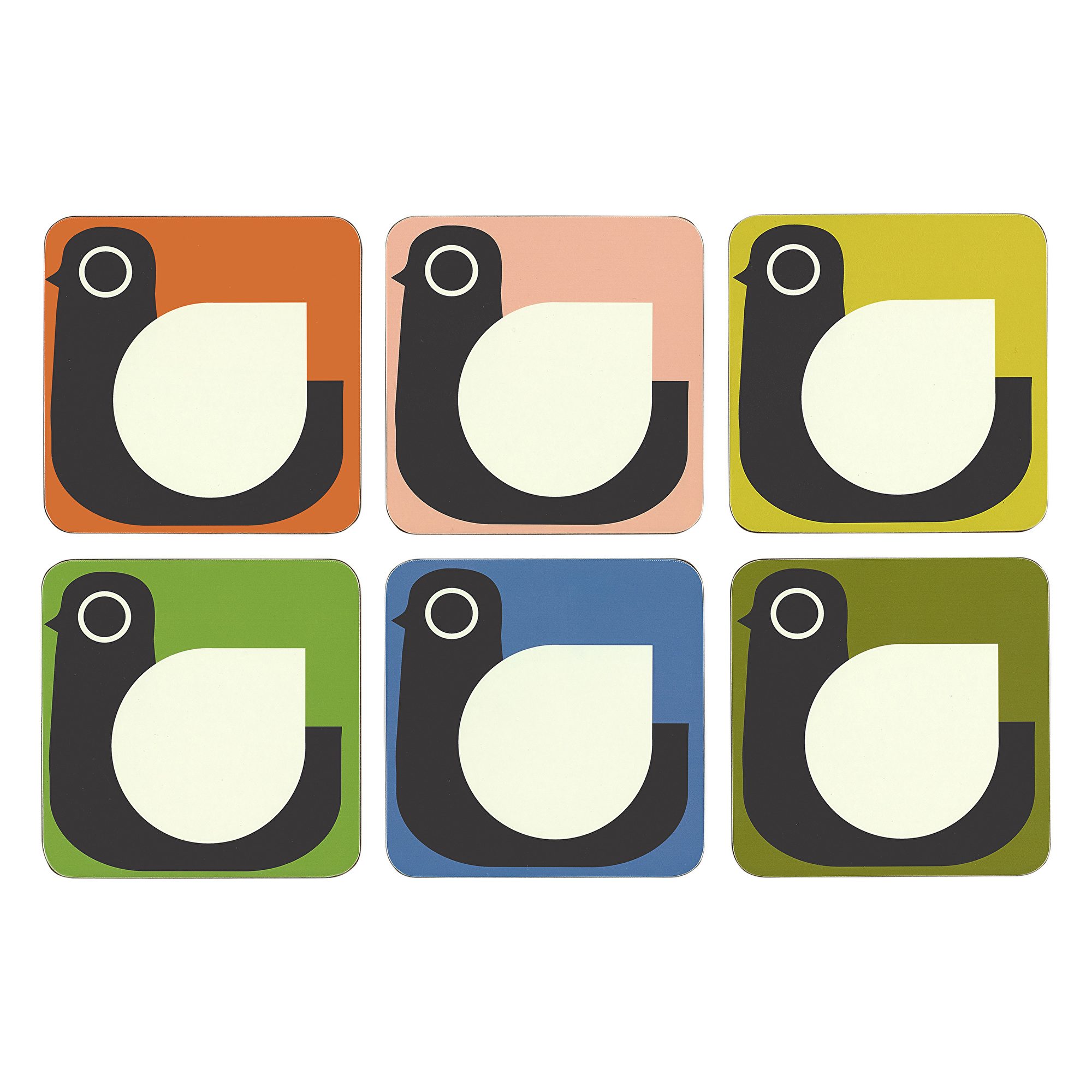 Orla Kiely D/C Coasters Hen Set of 6 Table Linen, Coasters and