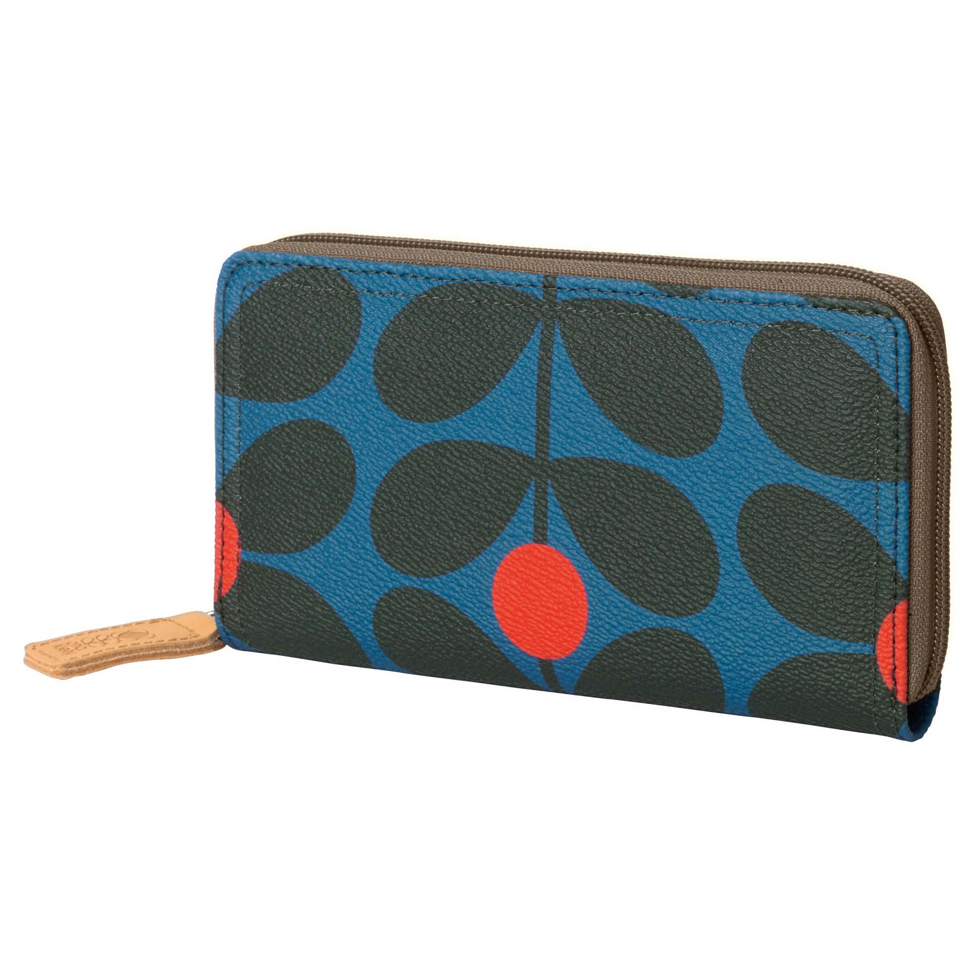 Orla Kiely Sixties Stem Big Zip Wallet Kingfisher Wallets