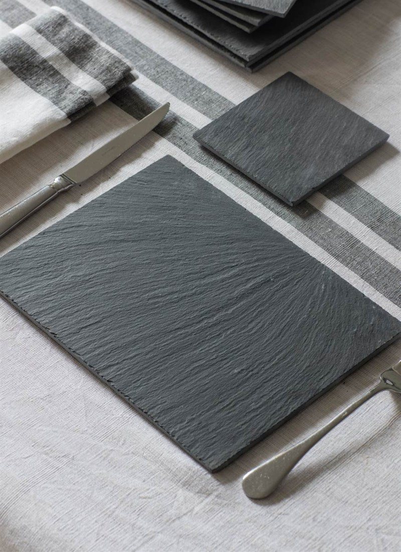 Garden Trading Slate Placemats Set Of 4 Table Cloths, Coasters and