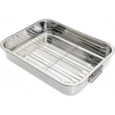 KitchenCraft Stainless Steel Roasting Pan With Rack