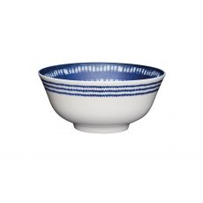 KitchenCraft Blue and White Greek-Style Ceramic Bowl