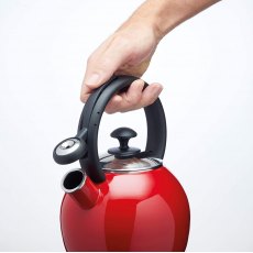 Le Xpress Red Enamelled Whistling Kettle