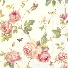 Napkins New Rambling Rose Cream