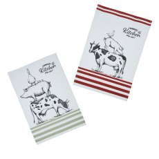 KitchenCraft  Farmhouse Kitchen Set Of 2 Tea Towels