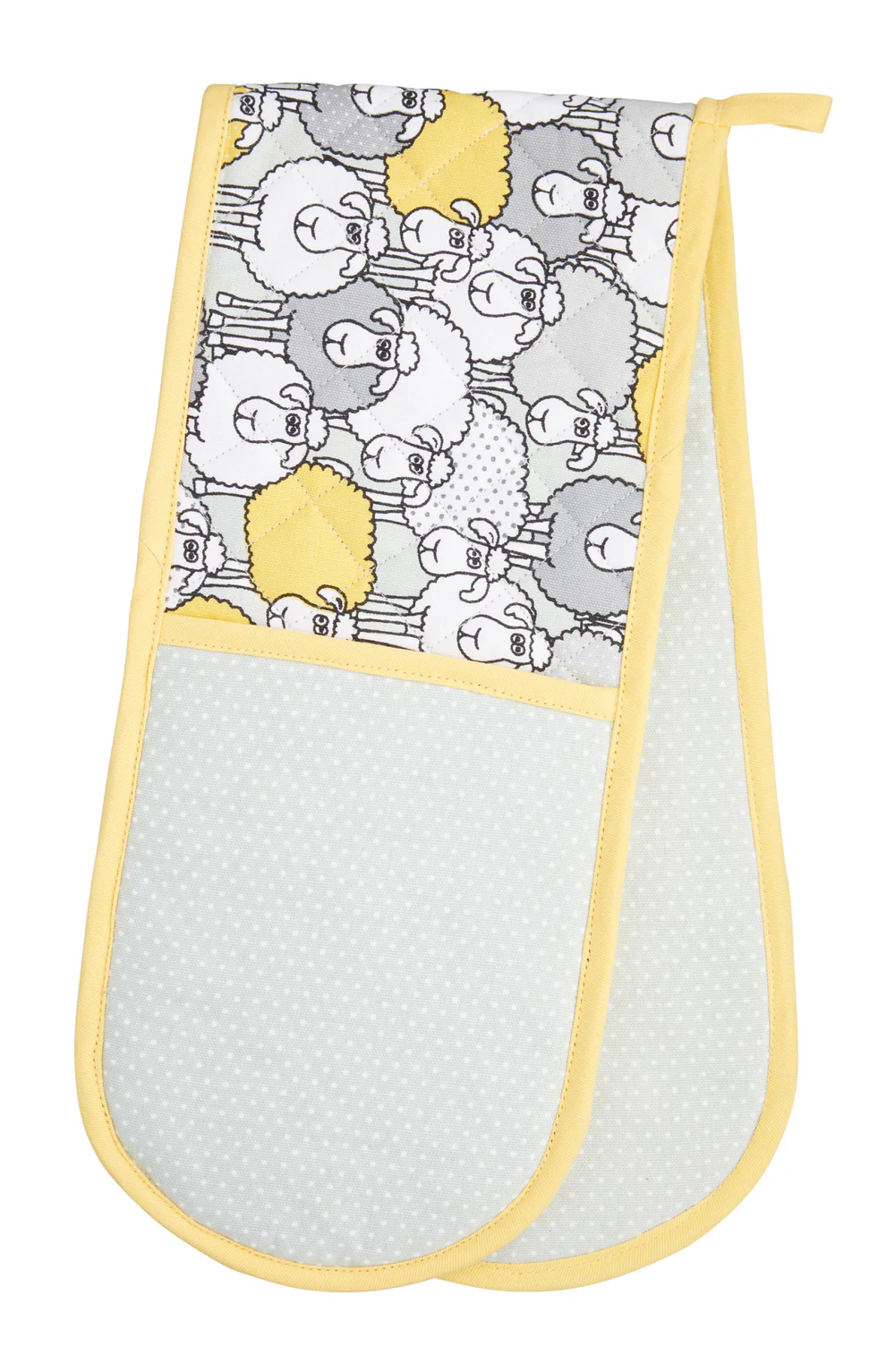 KitchenCraft Yellow Sheep Double Oven Gloves