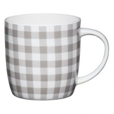 KC Grey Gingham Barrel Mug