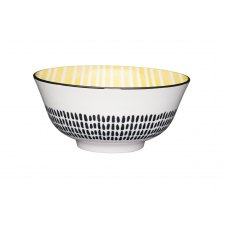 KitchenCraft Moroccan Style Yellow Stripe Ceramic Bowl