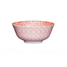 KitchenCraft Red Damask Ceramic Bowl