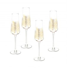 Sara Miller Chelsea Gold Leaf Champagne Flute Set Of 4