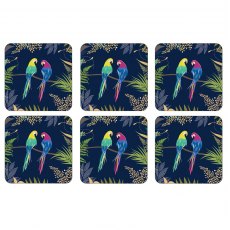 Sara Miller Parrot Coasters Set Of 6