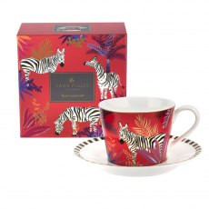 Sara Miller Tahiti Teacup & Saucer Zebra