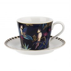 Sara Miller Tahiti Teacup & Saucer Cockatoo