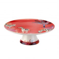 Sara Miller Tahiti Footed Cake Plate Zebra 27cm