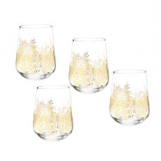 Sara Miller Chelsea Gold Leaf Stemless Wine Glass Set Of 4