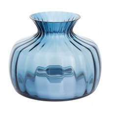 Dartington Crystal Cushion Vase Medium Ink Blue Optic