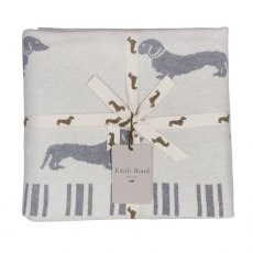 Emily Bond Dachshund Knitted Throw