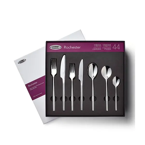 Viners Select 4-Piece 18.0 Gray Pastry Fork Set