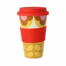 Orla Kiely Travel Mug Red & Yellow