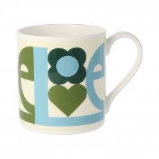 Orla Kiely Love Green Quite Big Mug