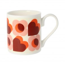 Orla Kiely Hearts Pink Quite Big Mug