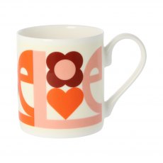 Orla Kiely Love Pink Quite Big Mug 350ml