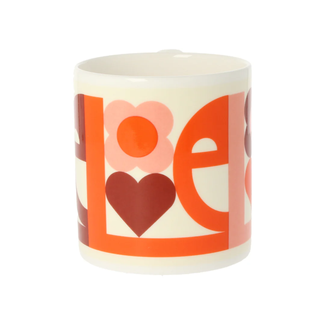 Orla Kiely Love Pink Quite Big Mug 350ml