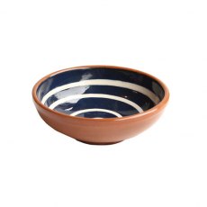 Swirly Tapas Shallow Bowl Blue & Cream 12cm