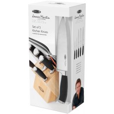 James Martin 5pc Knife Block Set With Book Holder James Martin 5pc Knife Block Set With Book Holder