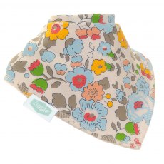 Ziggle Blue & Grey Flowers Dribble Bib