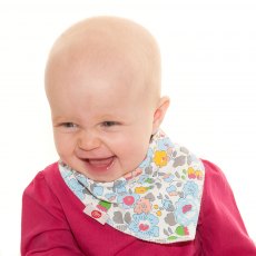 Ziggle Blue & Grey Flowers Dribble Bib