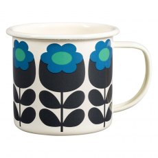 Orla Kiely 400ml Enamel Mug Primrose Emerald