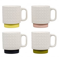 Orla Kiely Stacking Mugs Set of 4 Pressed Flower