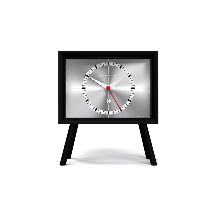 Newgate Henry Rectangular Mantel Clock - Black/Aluminium