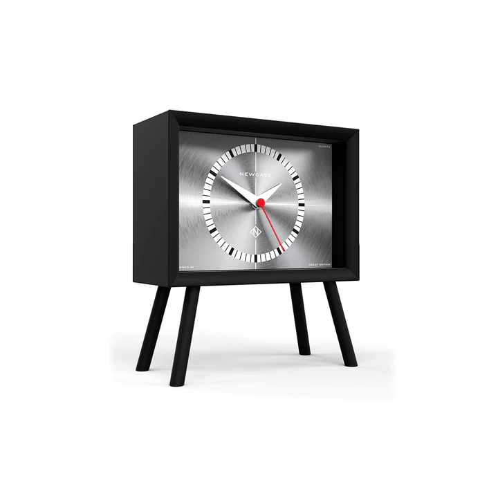 Newgate Henry Rectangular Mantel Clock - Black/Aluminium