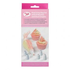 Tala Pack 10 Large 12' Dual Icing Bags With 6 Nozzles And Dual Coupler Tala Pack 10 Large 12' Dual Icing Bags With 6 Nozzles And Dual Coupler