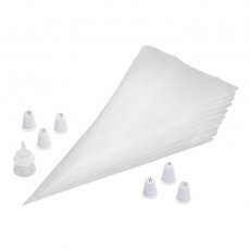 Tala Pack 10 Large 12' Dual Icing Bags With 6 Nozzles And Dual Coupler Tala Pack 10 Large 12' Dual Icing Bags With 6 Nozzles And Dual Coupler