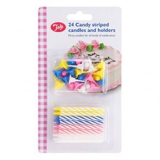 Tala Candy Striped Candles Pack of 24