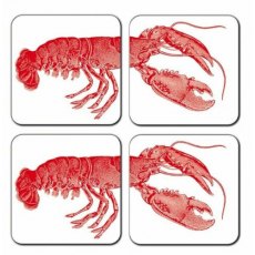 Thornback & Peel Coral Lobster S/4 Coasters