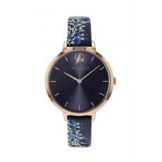 Sara Miller Wisteria Rose Gold/Navy Strap Watch