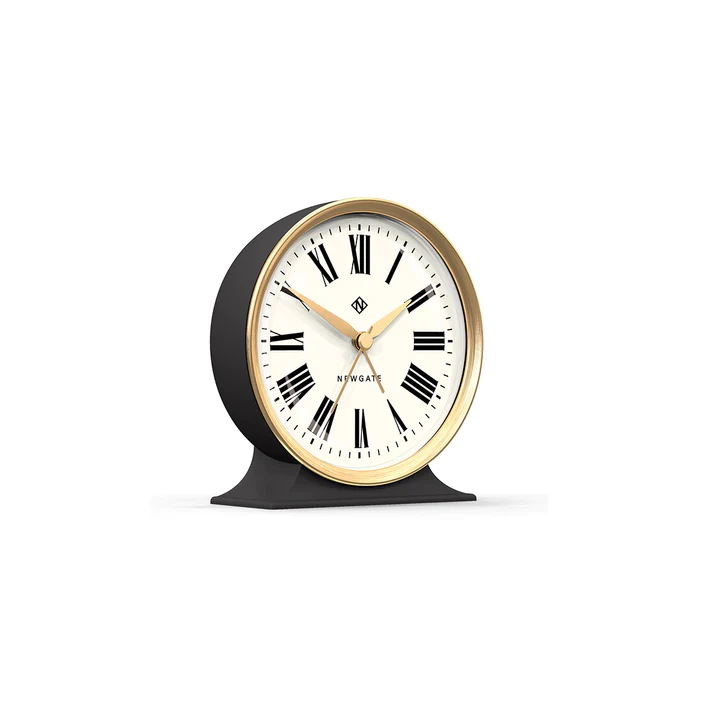 Newgate Hotel Alarm Clock in Dark Grey and Brass
