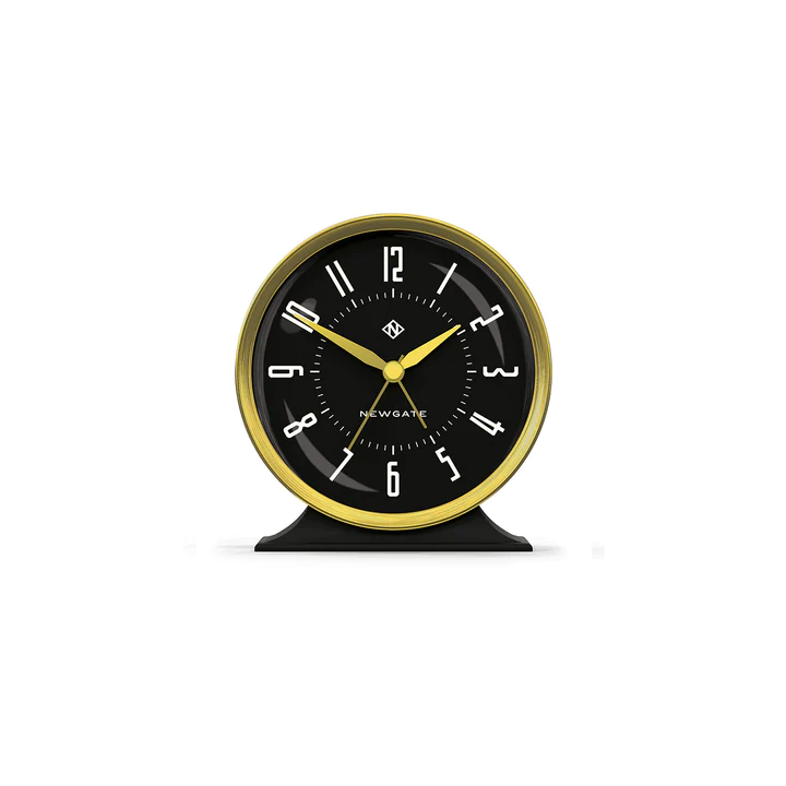 Newgate Hotel Alarm Clock in Black and Brass