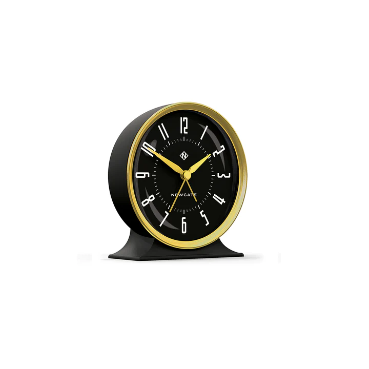 Newgate Hotel Alarm Clock in Black and Brass