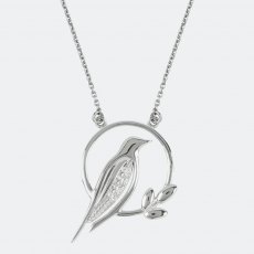 Sara Miller Bird Charm Necklace Silver