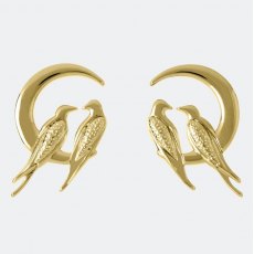 Sara Miller Love Bird Stud Earrings Gold